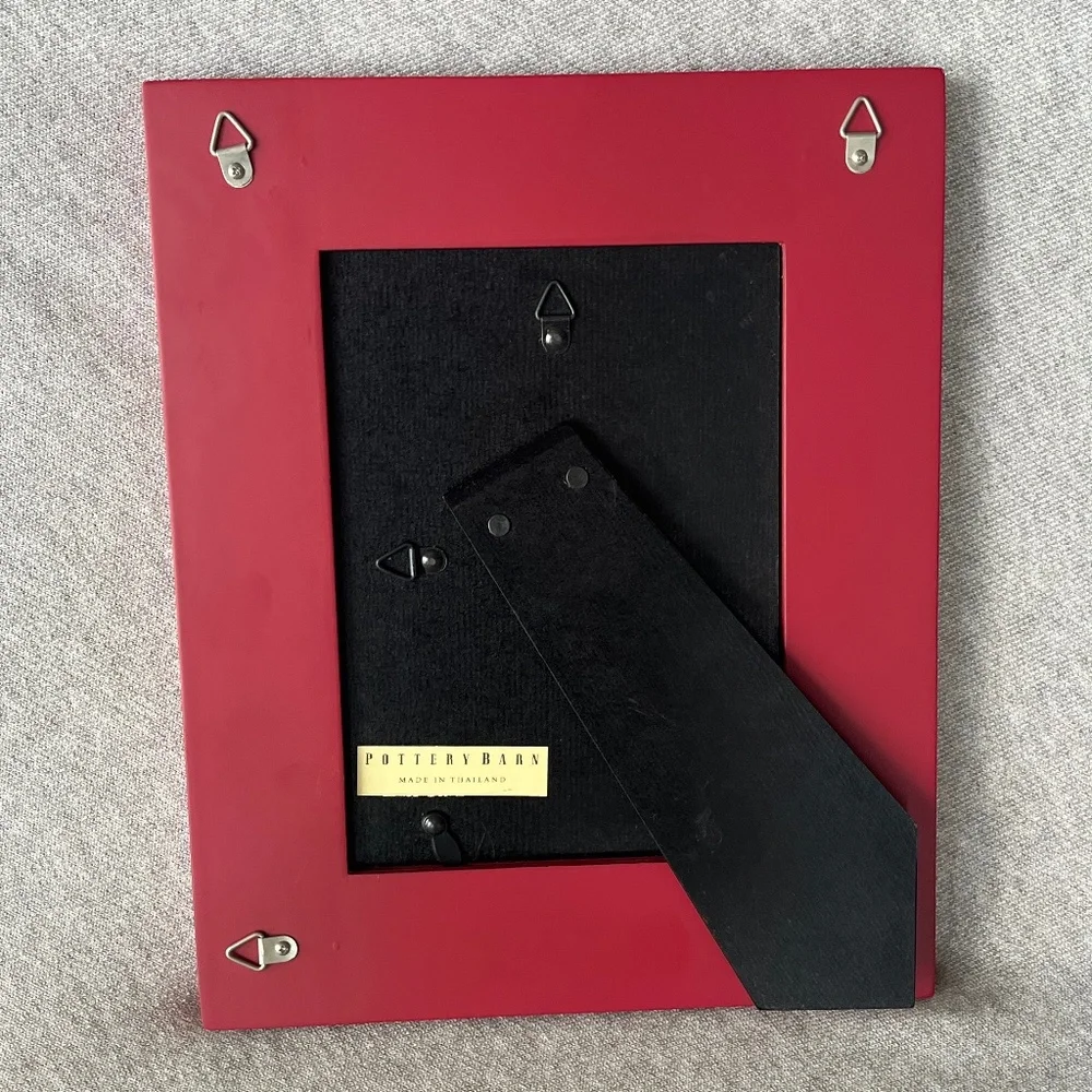 Pottery Barn Red and Dark Brown Wood Picture Frames (Set of 2)